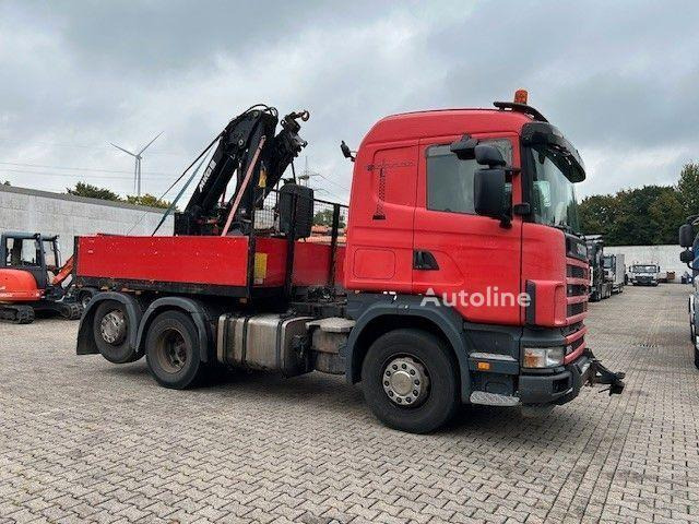 Flakbil, Kranbil Scania 124 L 470 - Flatbed + crane: bild 6