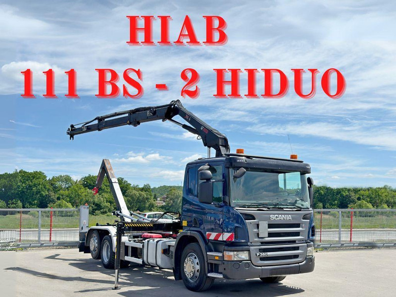 Scania P 360 * ABROLLKIPPER * HIAB 111 BS -2 HIDUO/FUNK - Lastväxlare lastbil, Kranbil: bild 1 Scania P 360 * ABROLLKIPPER * HIAB 111 BS -2 HIDUO/FUNK - Lastväxlare lastbil, Kranbil: bild 1