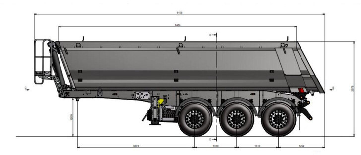 Zaslaw WYWROTKA 26 m3 / FABRYCZNIE NOWA / STALOWA / RYNNA WANNA HP / 20 - Tippbil semitrailer: bild 2 Zaslaw WYWROTKA 26 m3 / FABRYCZNIE NOWA / STALOWA / RYNNA WANNA HP / 20 - Tippbil semitrailer: bild 2
