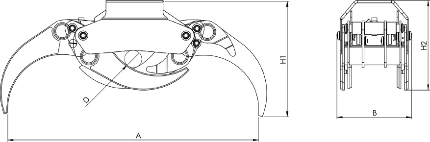 LOG GRAB REINFORCED SERIE PF-R .36 - Gripklo för Lastbilskran: bild 3 LOG GRAB REINFORCED SERIE PF-R .36 - Gripklo för Lastbilskran: bild 3