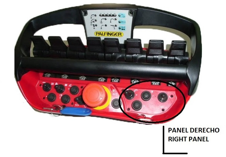 Right panel with button radio remote Scanreco RC400 - Elektriskt system för Lastbilskran: bild 4 Right panel with button radio remote Scanreco RC400 - Elektriskt system för Lastbilskran: bild 4