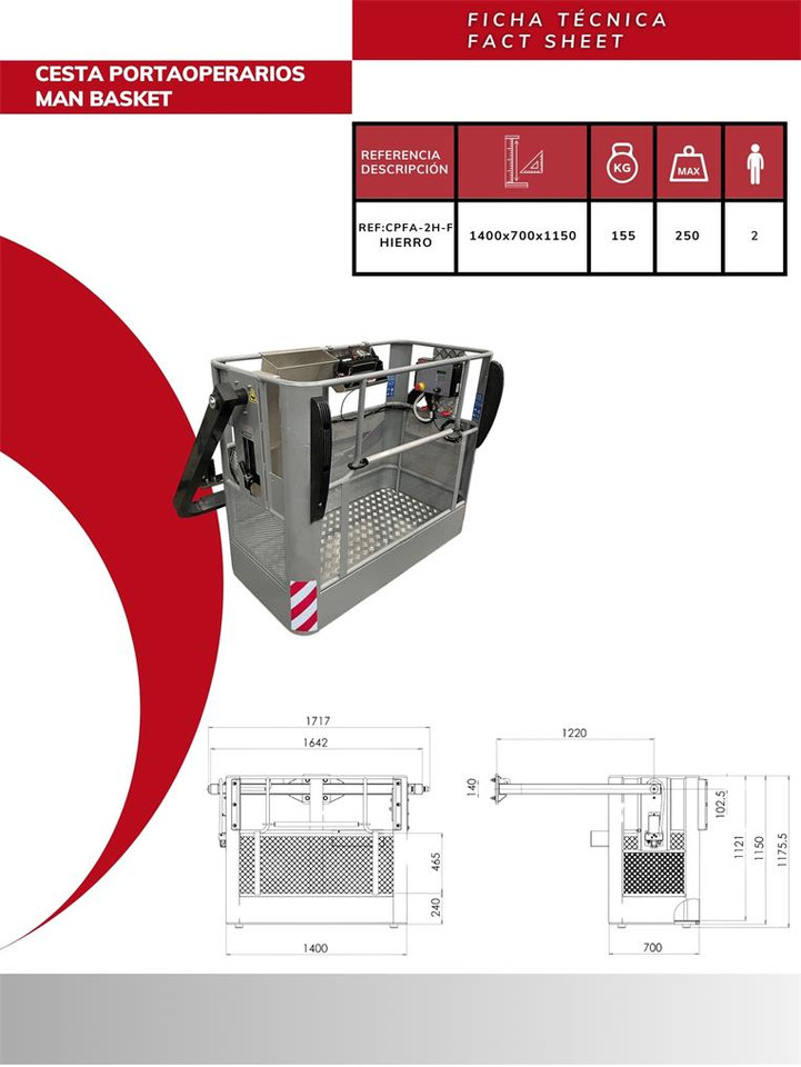Iron Man Basket CPFA-2H-F - Tillbehör för Lastbilskran: bild 5 Iron Man Basket CPFA-2H-F - Tillbehör för Lastbilskran: bild 5