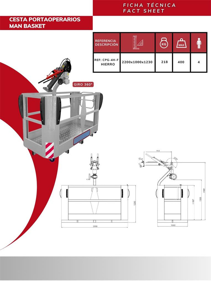 Iron Man Basket CPG-4H-F - Tillbehör för Lastbilskran: bild 4 Iron Man Basket CPG-4H-F - Tillbehör för Lastbilskran: bild 4