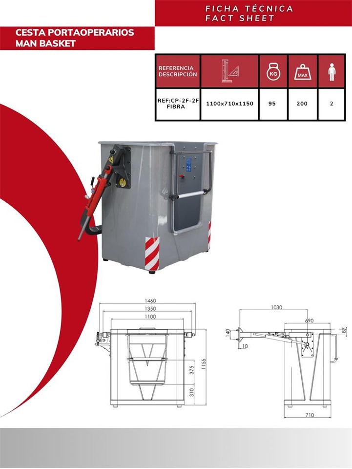 Man Basket + Connection Coupler OF-CP-2F2F+A - Tillbehör för Lastbilskran: bild 3 Man Basket + Connection Coupler OF-CP-2F2F+A - Tillbehör för Lastbilskran: bild 3