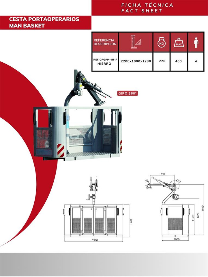 Rotating Iron Basket with Foldable Door CPGPP-4H-F - Tillbehör för Lastbilskran: bild 3 Rotating Iron Basket with Foldable Door CPGPP-4H-F - Tillbehör för Lastbilskran: bild 3