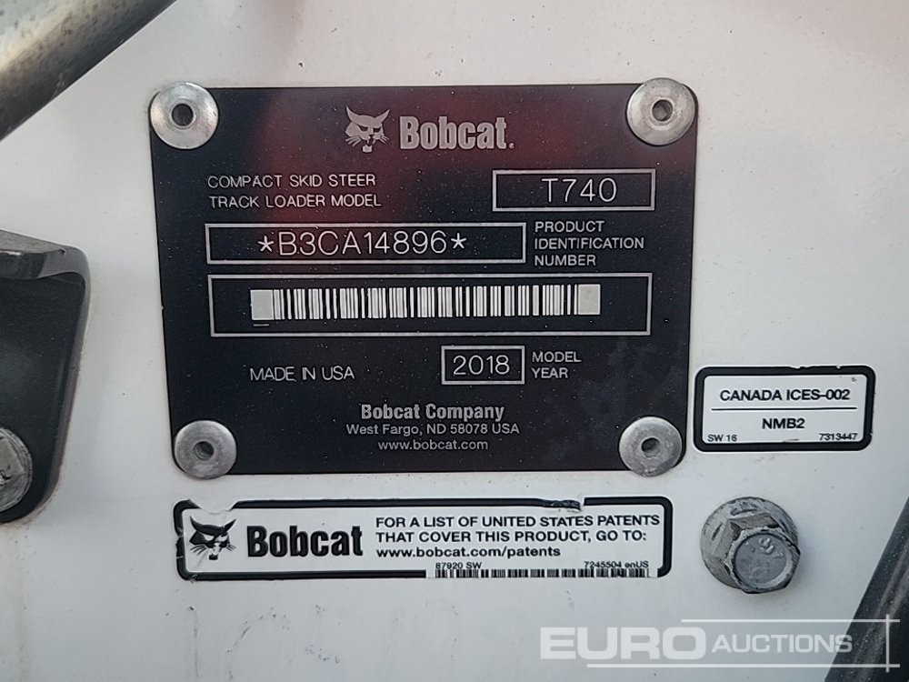 Kompaktlastare/ Slirstyrda lastare 2018 Bobcat T740: bild 36 Kompaktlastare/ Slirstyrda lastare 2018 Bobcat T740: bild 36