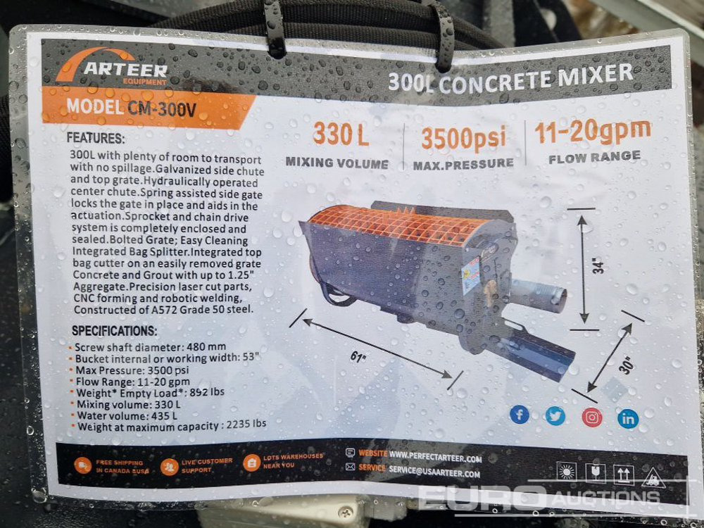 Betongblandare Unused 2025 Arteer CM-300V: bild 9