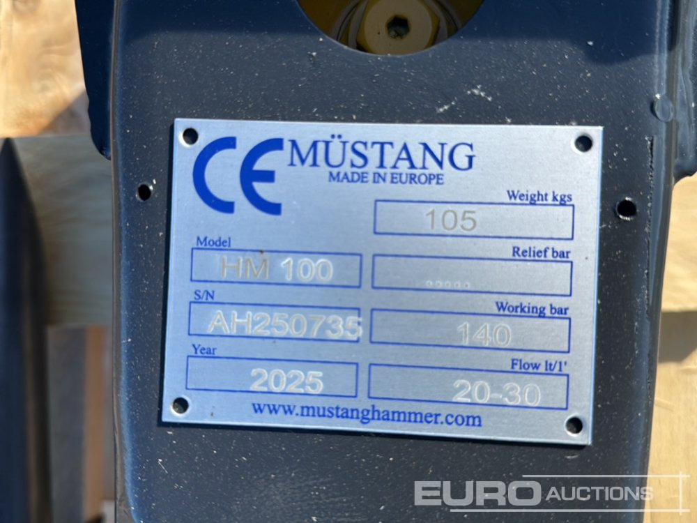 Unused 2025 Mustang HM100 - Hydraulisk hammare: bild 5 Unused 2025 Mustang HM100 - Hydraulisk hammare: bild 5