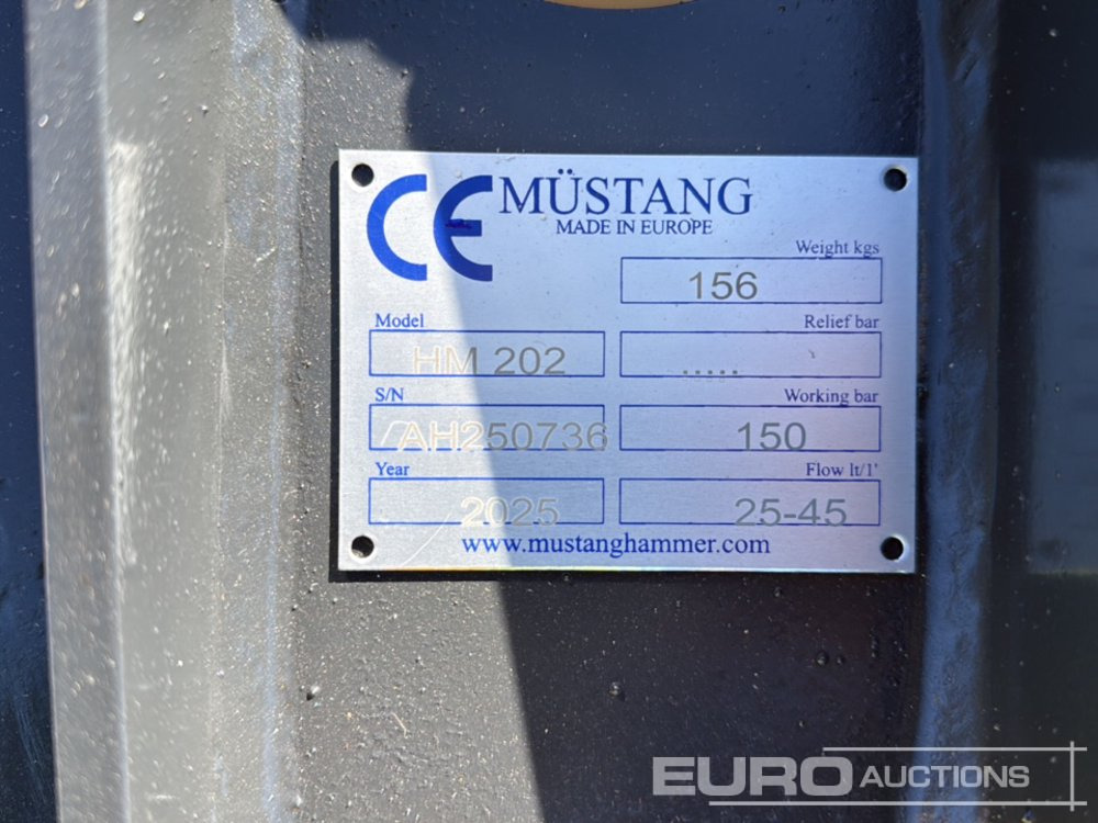 Unused 2025 Mustang HM202 - Hydraulisk hammare: bild 5 Unused 2025 Mustang HM202 - Hydraulisk hammare: bild 5