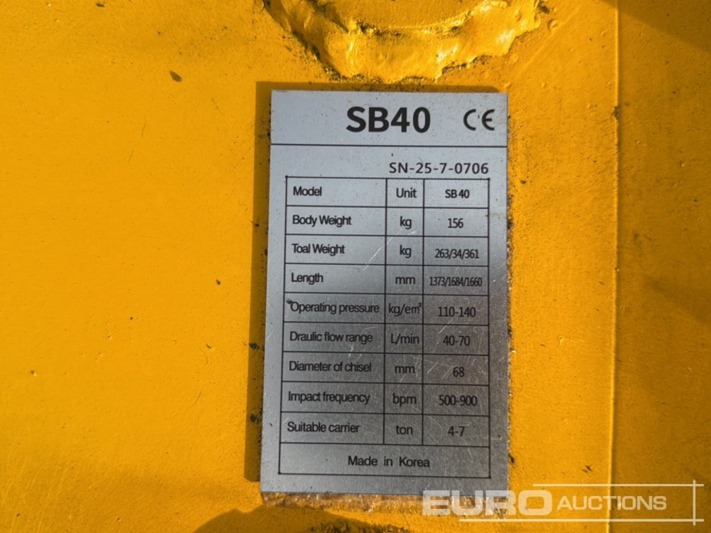 Unused Soosan SB40 - Hydraulisk hammare: bild 5 Unused Soosan SB40 - Hydraulisk hammare: bild 5