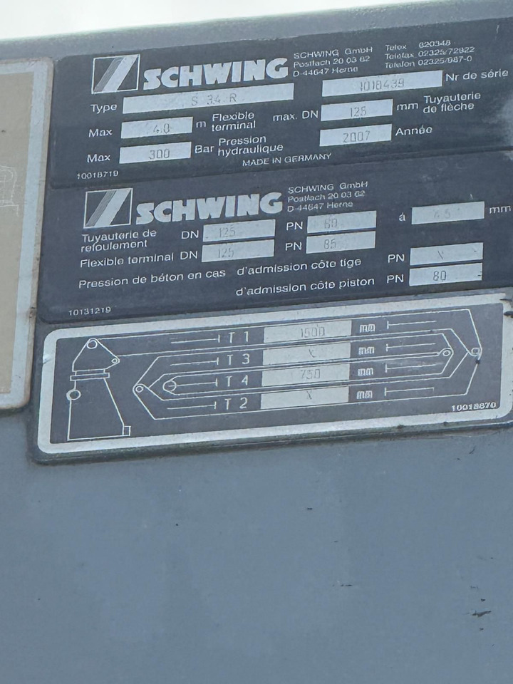 Betongpump Pompe à béton Schwing 34m avec cabine Mercedes Benz Actros CT-062-WL Année 2008: bild 11 Betongpump Pompe à béton Schwing 34m avec cabine Mercedes Benz Actros CT-062-WL Année 2008: bild 11