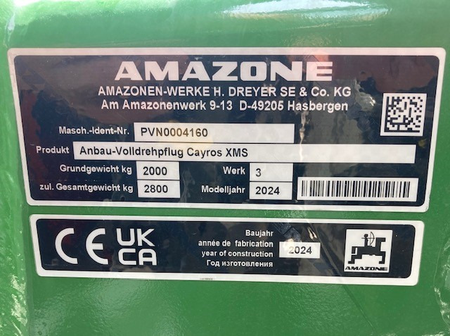 Amazone CAYROS XMS 950 SB 4-Schar - Plog: bild 2 Amazone CAYROS XMS 950 SB 4-Schar - Plog: bild 2