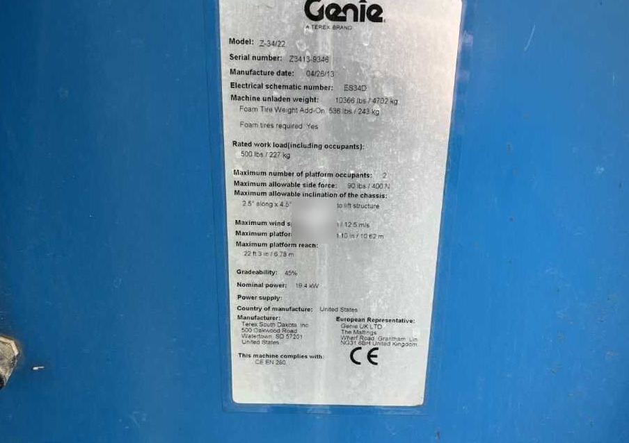 Genie Z-34/22 - Bomlift: bild 4 Genie Z-34/22 - Bomlift: bild 4