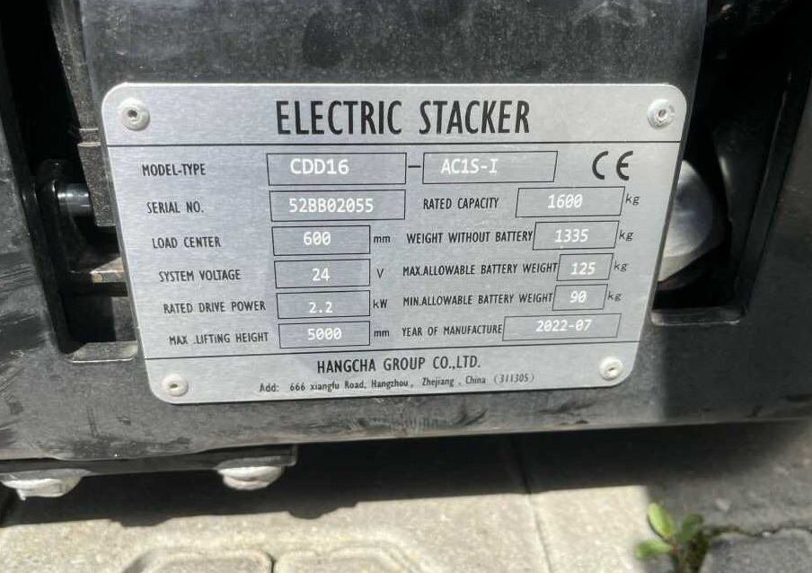 HC (Hangcha) CDD16 - Staplare: bild 4 HC (Hangcha) CDD16 - Staplare: bild 4