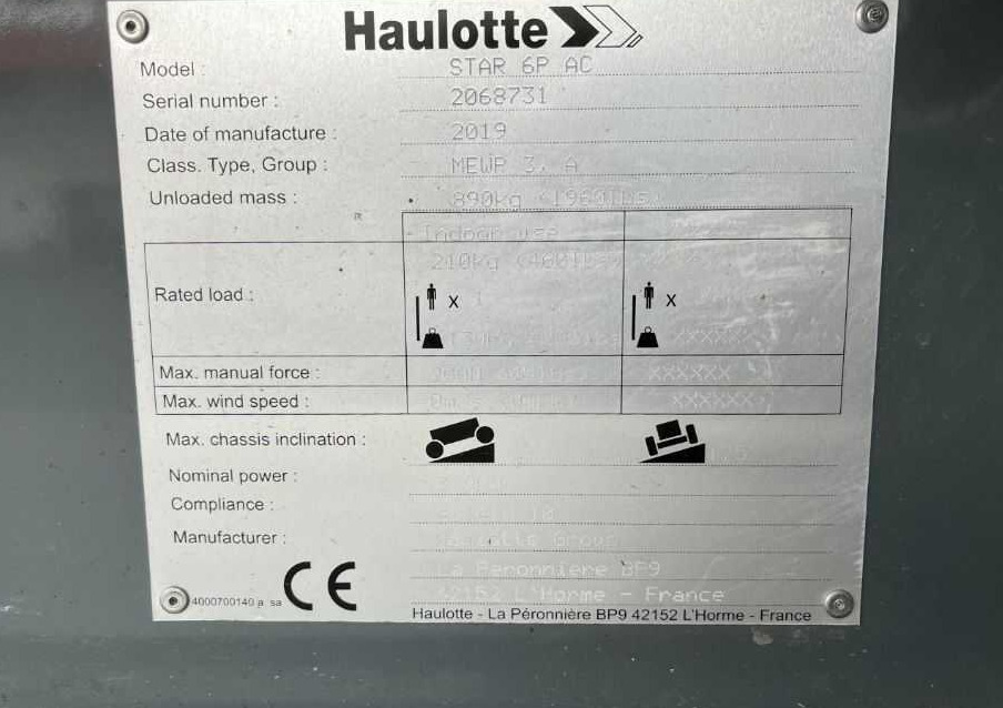 Haulotte STAR 6P AC - Pelarlift: bild 4 Haulotte STAR 6P AC - Pelarlift: bild 4