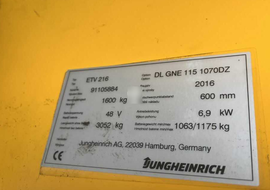 Jungheinrich ETV216 - Skjutstativtruck: bild 4 Jungheinrich ETV216 - Skjutstativtruck: bild 4