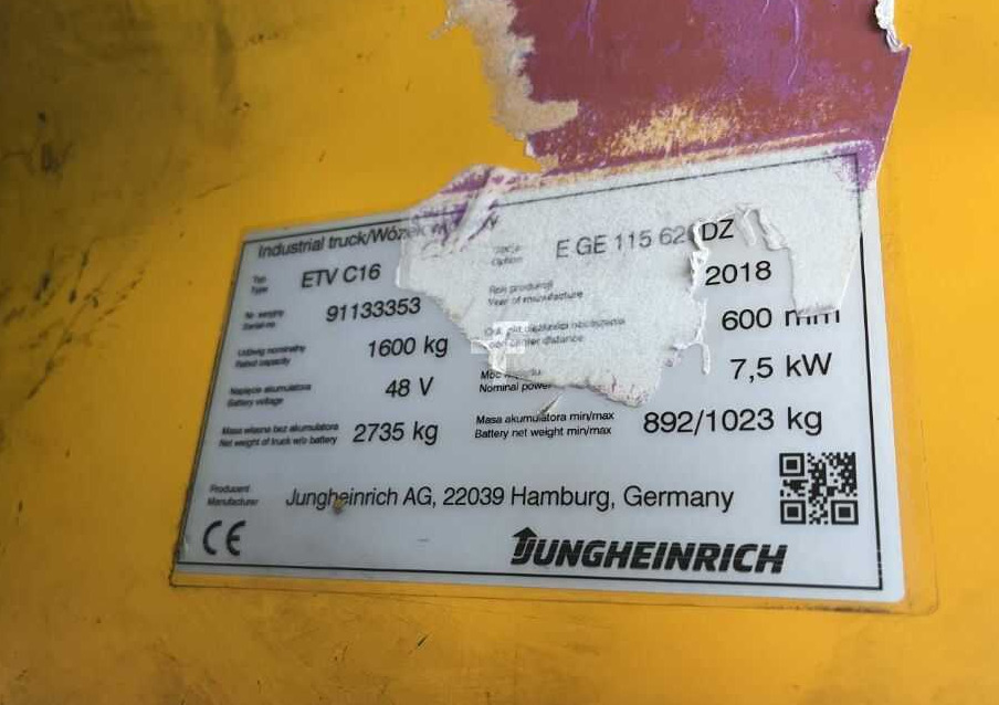 Jungheinrich ETVC16 - Skjutstativtruck: bild 4 Jungheinrich ETVC16 - Skjutstativtruck: bild 4