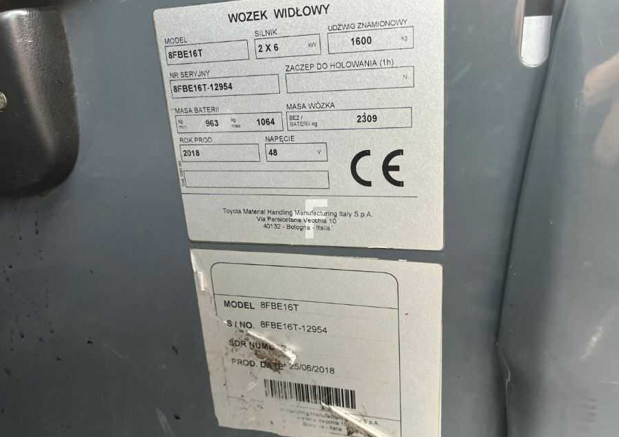Toyota 8FBE16T - Eltruck: bild 4 Toyota 8FBE16T - Eltruck: bild 4