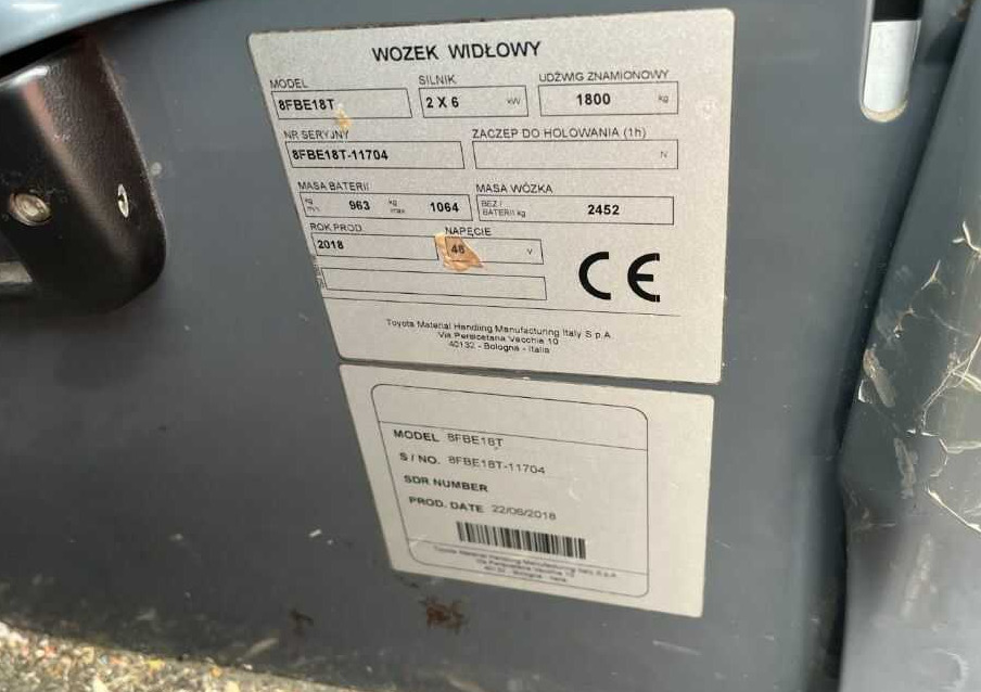 Toyota 8FBE18T - Eltruck: bild 4 Toyota 8FBE18T - Eltruck: bild 4