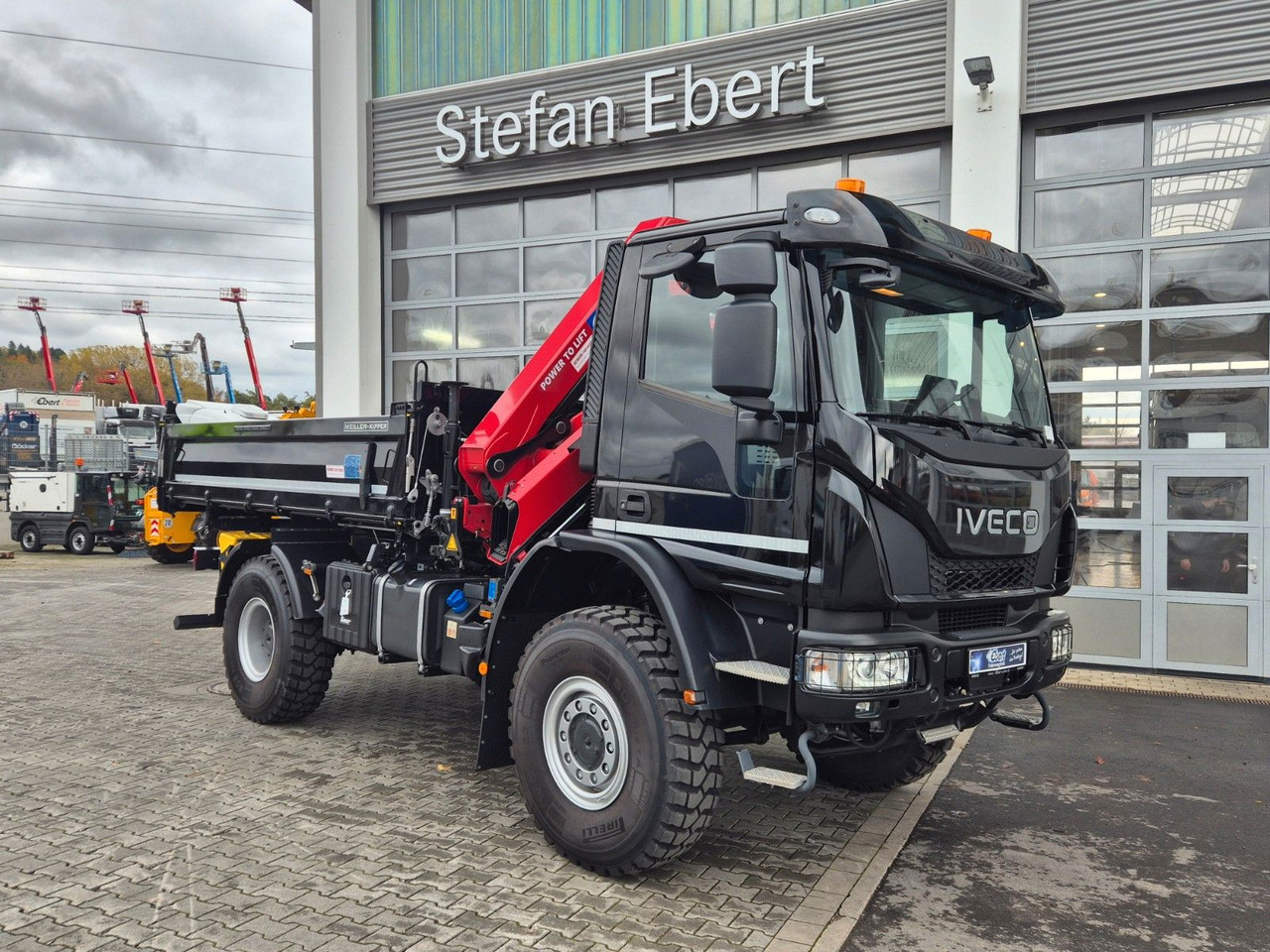 Tippbil lastbil, Kranbil Iveco Eurocargo ML150E32WS 4x4 Kran HMF 1130K Funk AHK: bild 8