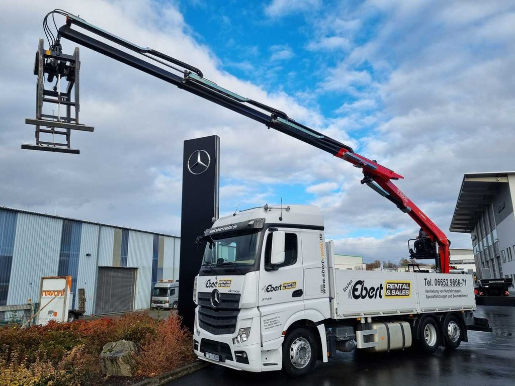 Mercedes-Benz Actros 2745 L 6x2 Baustoffpritsche+Kran Retarder  - Kranbil, Flakbil: bild 1 Mercedes-Benz Actros 2745 L 6x2 Baustoffpritsche+Kran Retarder  - Kranbil, Flakbil: bild 1