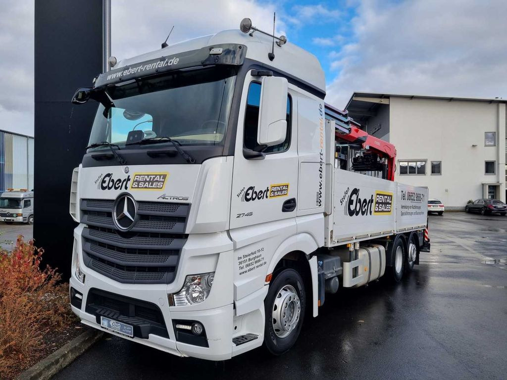 Mercedes-Benz Actros 2745 L 6x2 Baustoffpritsche+Kran Retarder  - Kranbil, Flakbil: bild 2 Mercedes-Benz Actros 2745 L 6x2 Baustoffpritsche+Kran Retarder  - Kranbil, Flakbil: bild 2