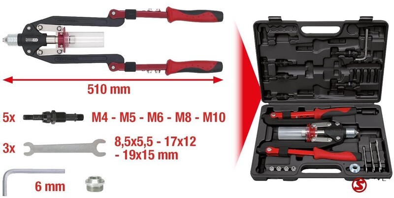 Diversen Universele blindklinknageltangset 11 delig - Bilverktyg: bild 2 Diversen Universele blindklinknageltangset 11 delig - Bilverktyg: bild 2