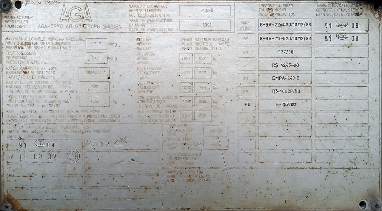 Tankcontainer AGA CRYO Gas pallet tank used for oxygen LOX argon LAR nitrogen vessel N2O, CO2, O2, N2: bild 7