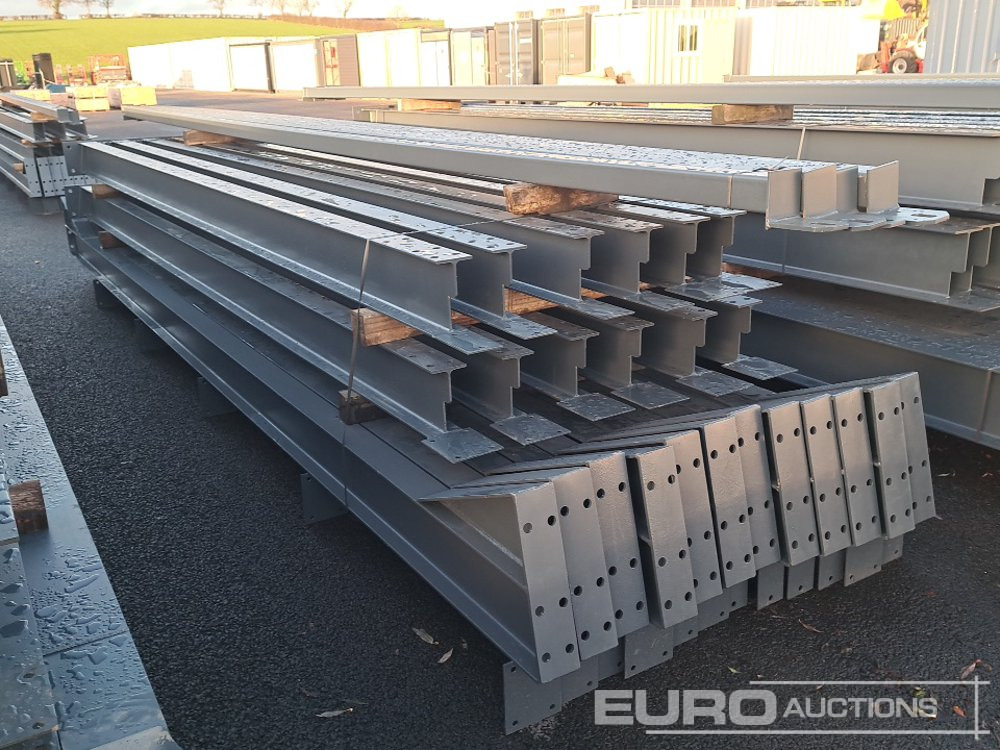 Unused 100' x 40' x 16.5' Steel Frame Building, 12.5 Roof Pitch, Purlin Cleats, Roof Bracing - Container hus: bild 4 Unused 100' x 40' x 16.5' Steel Frame Building, 12.5 Roof Pitch, Purlin Cleats, Roof Bracing - Container hus: bild 4