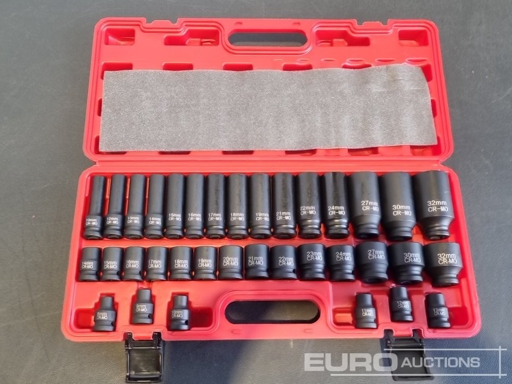Unused 2025 Boss 1/2" 35pc Pneumatic Long & Short Sleeve Socket Set - Garage & Verkstadsutrustning: bild 4 Unused 2025 Boss 1/2" 35pc Pneumatic Long & Short Sleeve Socket Set - Garage & Verkstadsutrustning: bild 4