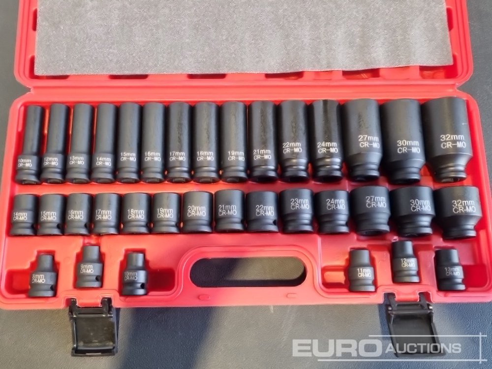 Unused 2025 Boss 1/2" 35pc Pneumatic Long & Short Sleeve Socket Set - Garage & Verkstadsutrustning: bild 5 Unused 2025 Boss 1/2" 35pc Pneumatic Long & Short Sleeve Socket Set - Garage & Verkstadsutrustning: bild 5