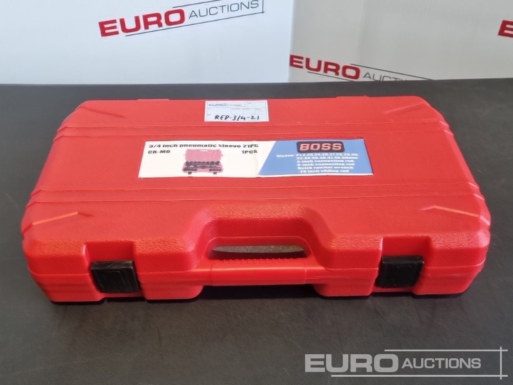 Unused 2025 Boss 3/4" 21pc Heavy Duty Pneumatic Socket Set, 4" Connecting Rod, 8" Connecting Rod, Quick Ratchet Wrench, 20" Sliding Rod - Garage & Verkstadsutrustning: bild 2 Unused 2025 Boss 3/4" 21pc Heavy Duty Pneumatic Socket Set, 4" Connecting Rod, 8" Connecting Rod, Quick Ratchet Wrench, 20" Sliding Rod - Garage & Verkstadsutrustning: bild 2