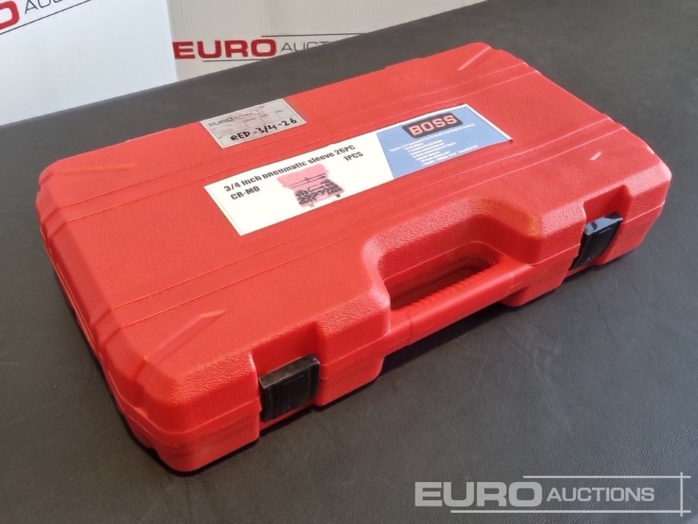 Unused 2025 Boss 3/4" 26pc Heavy Duty Pneumatic Socket Set, 4" Connecting Rod, 8" Connecting Rod Quick Ratchet Wrench, 20" Sliding Road, L Handle Sliding Head Extension Bar - Garage & Verkstadsutrustning: bild 1 Unused 2025 Boss 3/4" 26pc Heavy Duty Pneumatic Socket Set, 4" Connecting Rod, 8" Connecting Rod Quick Ratchet Wrench, 20" Sliding Road, L Handle Sliding Head Extension Bar - Garage & Verkstadsutrustning: bild 1