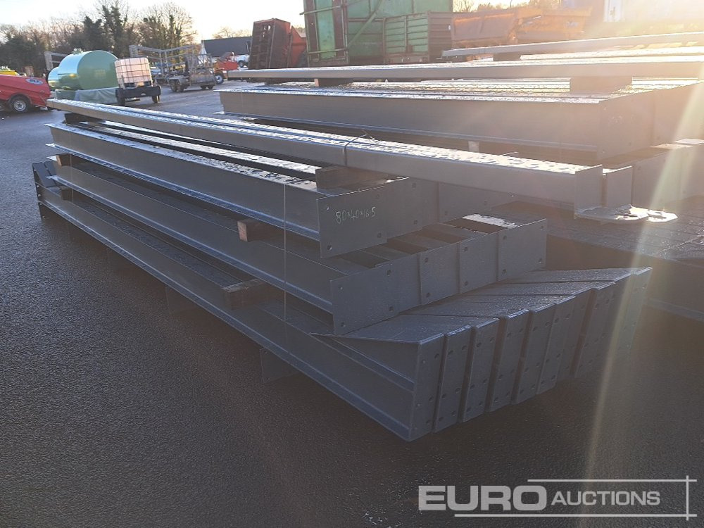 Unused 80' x 40' x 16.5' Steel Frame Building, 12.5 Roof Pitch, Purlin Cleats, Roof Bracing - Container hus: bild 2 Unused 80' x 40' x 16.5' Steel Frame Building, 12.5 Roof Pitch, Purlin Cleats, Roof Bracing - Container hus: bild 2