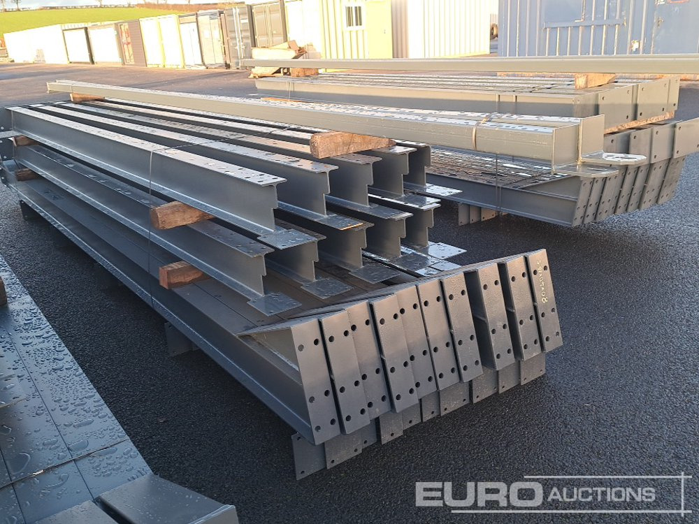 Unused 80' x 40' x 16.5' Steel Frame Building, 12.5 Roof Pitch, Purlin Cleats, Roof Bracing - Container hus: bild 4 Unused 80' x 40' x 16.5' Steel Frame Building, 12.5 Roof Pitch, Purlin Cleats, Roof Bracing - Container hus: bild 4