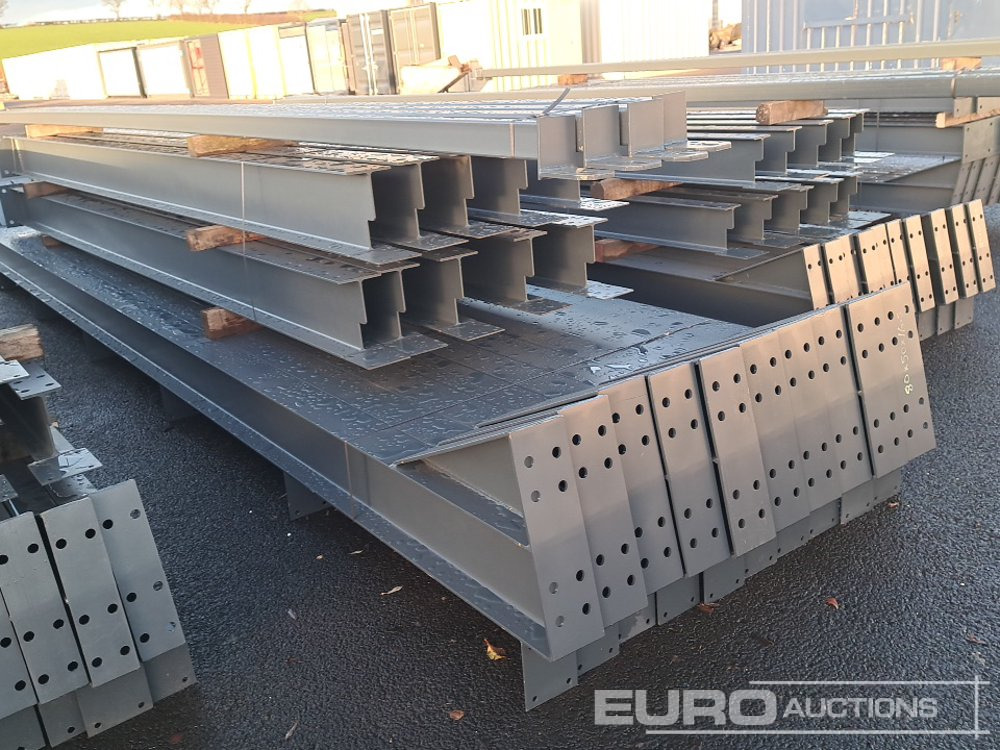 Unused 80' x 50' x 16.5' Steel Frame Building, 12.5 Roof Pitch, Purlin Cleats, Roof Bracing - Container hus: bild 4 Unused 80' x 50' x 16.5' Steel Frame Building, 12.5 Roof Pitch, Purlin Cleats, Roof Bracing - Container hus: bild 4