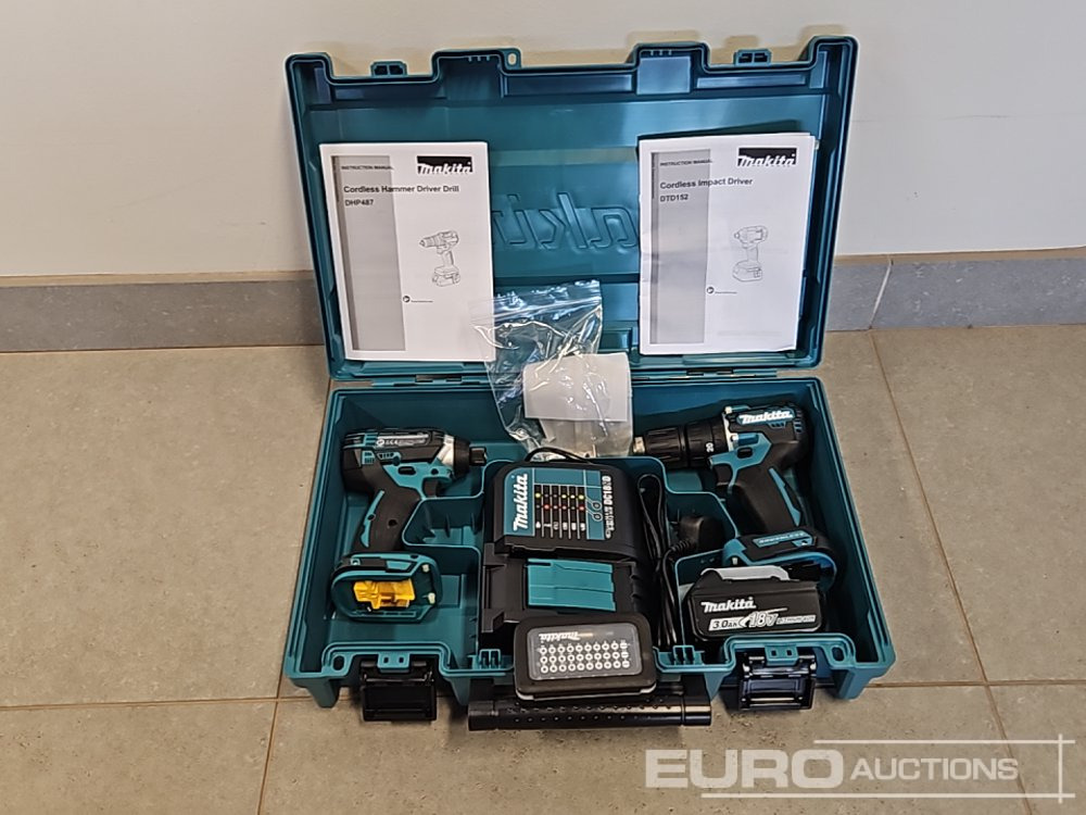 Unused Makita DHP453 18V LXT Combi Dril, Makita DTD152 18V LXT Impact Driver, Battery, Charger, Bit Set - Garage & Verkstadsutrustning: bild 2 Unused Makita DHP453 18V LXT Combi Dril, Makita DTD152 18V LXT Impact Driver, Battery, Charger, Bit Set - Garage & Verkstadsutrustning: bild 2