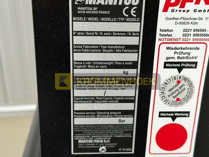 Manitou HBB 1500/2400 Bigbag Handler - Tillbehör för Materialhanteringsutrustning: bild 5 Manitou HBB 1500/2400 Bigbag Handler - Tillbehör för Materialhanteringsutrustning: bild 5
