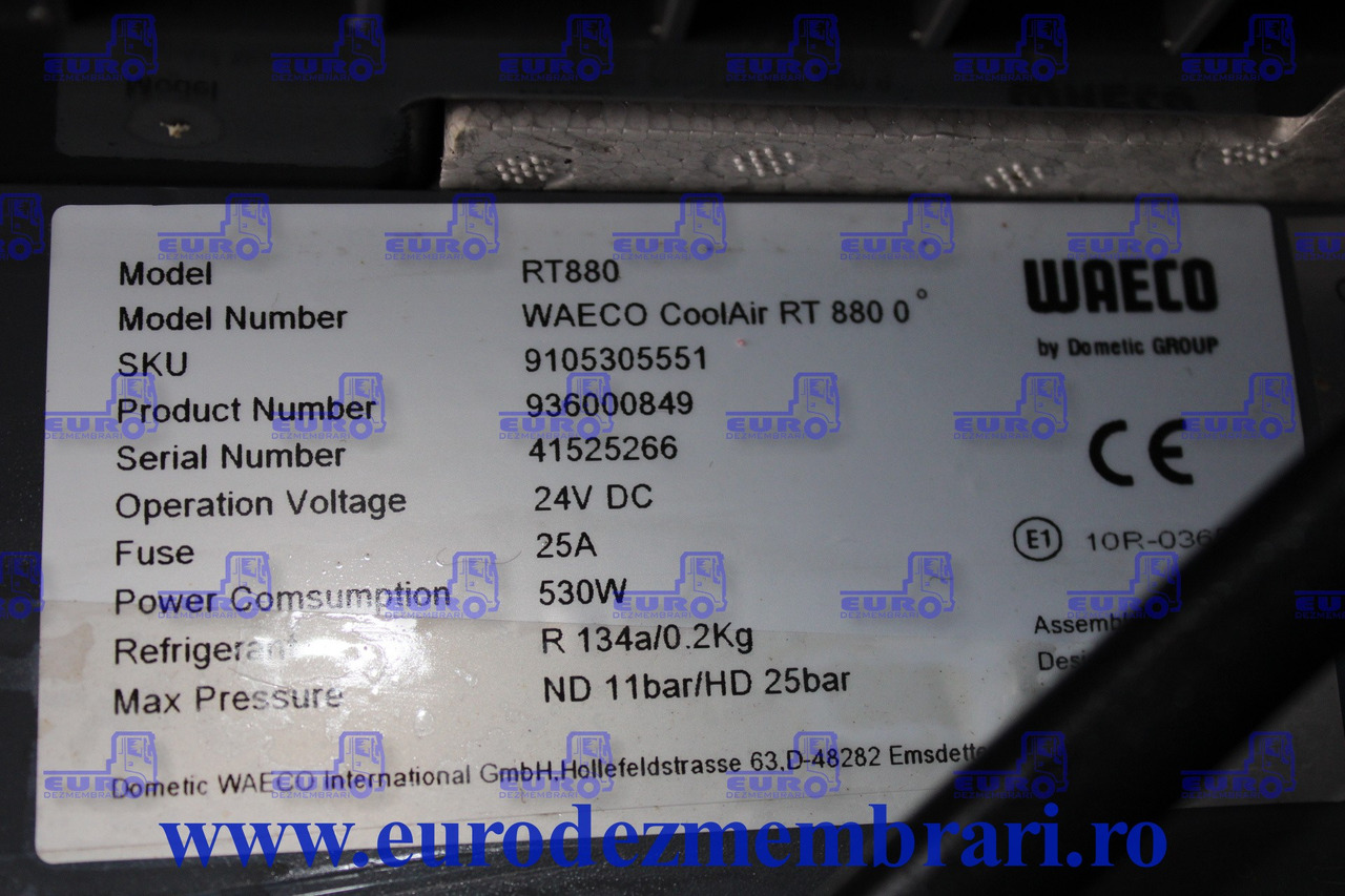 CLIMA STATIONARE WAECO RT880 9105305551, 936000849 - A/C reservdel för Lastbil: bild 3 CLIMA STATIONARE WAECO RT880 9105305551, 936000849 - A/C reservdel för Lastbil: bild 3