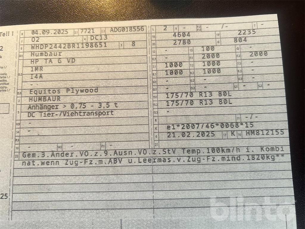 Humbauer Equitos Plywood (2025) - Hästsläp: bild 5 Humbauer Equitos Plywood (2025) - Hästsläp: bild 5