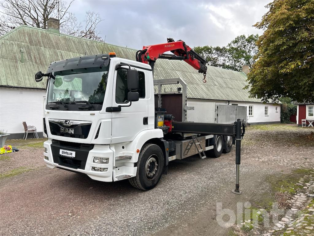 MAN TGM 26.320 BL - Palfinger PK19.001 SLD5 - Flakbil, Kranbil: bild 1 MAN TGM 26.320 BL - Palfinger PK19.001 SLD5 - Flakbil, Kranbil: bild 1
