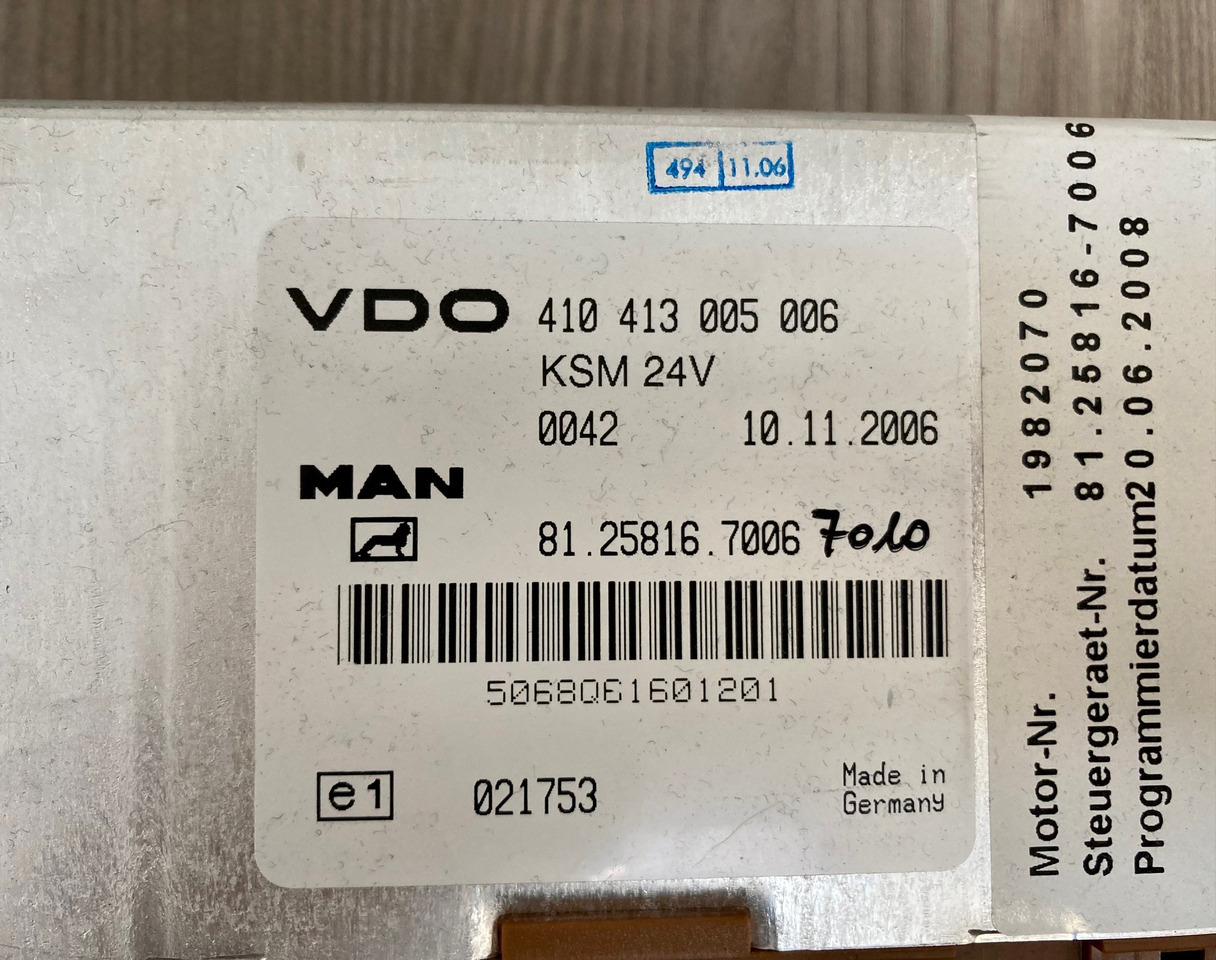 CENTRALINA KSM - MAN 81258167006 / 81258167010 - VDO 410 413 005 006 - Kontrollenhet: bild 3 CENTRALINA KSM - MAN 81258167006 / 81258167010 - VDO 410 413 005 006 - Kontrollenhet: bild 3