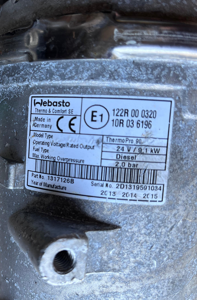 WEBASTO Heating Ventilation 1317126B - Värme/ Ventilation: bild 3 WEBASTO Heating Ventilation 1317126B - Värme/ Ventilation: bild 3